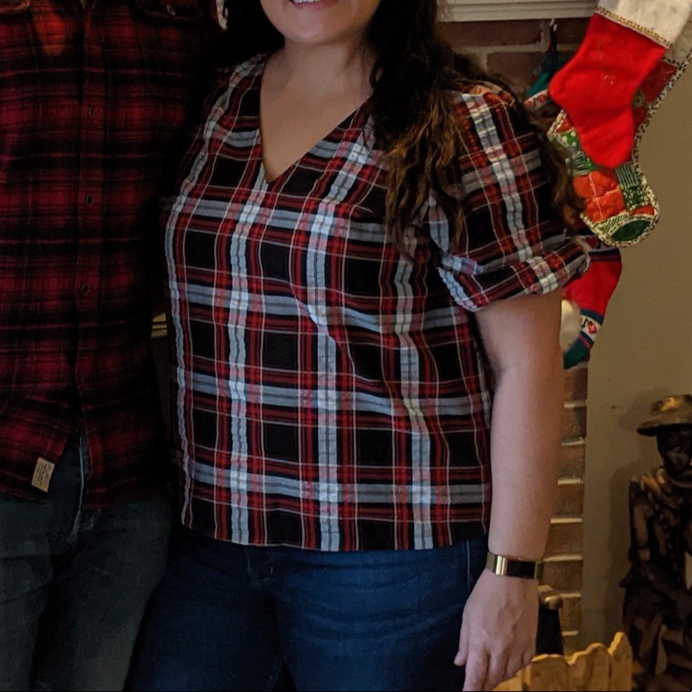 Loft Plaid Blouse